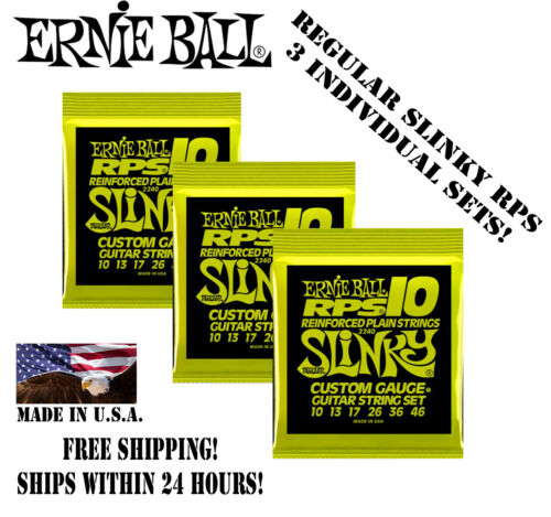 **3 SETS ERNIE BALL 2240 REGULAR SLINKY RPS ELECTRIC GUITAR STRINGS **