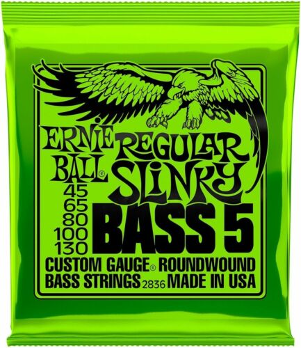 **ERNIE BALL 5-STRING BASS 45-130 ELECTRIC REGULAR SLINKY STRINGS 2836**