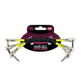 **3-PACK ERNIE BALL 6" RIGHT ANGLE PANCAKE BLACK PATCH CABLES 6059**