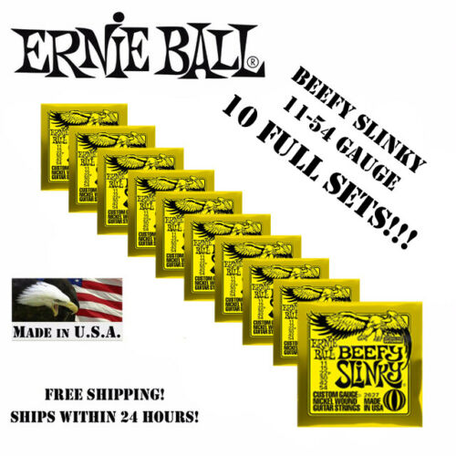*10 PACK ERNIE BALL BEEFY SLINKY 11-54 ELECTRIC GUITAR STRINGS 2627 (10 SETS)*