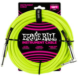 **ERNIE BALL 10' or 18' BRAIDED INSTRUMENT/GUITAR CABLE - 5 COLOR CHOICES**