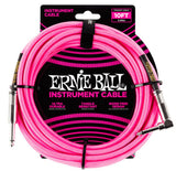 **ERNIE BALL 10' or 18' BRAIDED INSTRUMENT/GUITAR CABLE - 5 COLOR CHOICES**