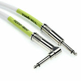 **ERNIE BALL 10' GUITAR/BASS INSTRUMENT CABLE(WHITE) - STRAIGHT TO RIGHT ANGLE**