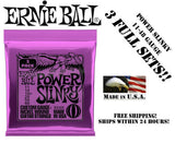 **3 SETS ERNIE BALL 2220 POWER SLINKY ELECTRIC GUITAR STRINGS 11-48**