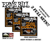 ** 3-PACK ERNIE BALL COBALT HYBRID SLINKY 2722 ELECTRIC GUITAR STRINGS 9-46**