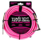 **ERNIE BALL 10' or 18' BRAIDED INSTRUMENT/GUITAR CABLE - 5 COLOR CHOICES**