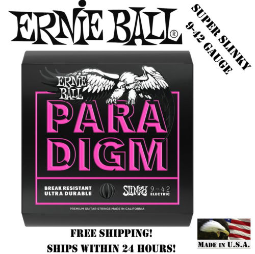**ERNIE BALL PARADIGM 2023 SUPER SLINKY ELECTRIC GUITAR STRINGS (9-42)**