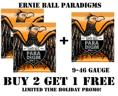 **3 SETS ERNIE BALL PARADIGM 2022 HYBRID SLINKY ELECTRIC GUITAR STRINGS (9-46)**