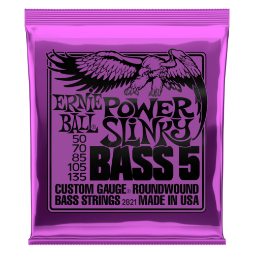 **ERNIE BALL POWER SLINKY 50-135 ELECTRIC BASS GUITAR STRINGS 2821 (5-STRING)**