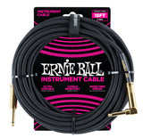 **ERNIE BALL 10' or 18' BRAIDED INSTRUMENT/GUITAR CABLE - 5 COLOR CHOICES**