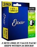 *3 SETS ELIXIR 19002 OPTIWEB COATED ELECTRIC GUITAR STRINGS SUPER LIGHT - 9-42*