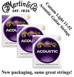 ** 3 SETS - MARTIN M175 ACOUSTIC GUITAR STRINGS CUSTOM LIGHT 80/20 BRONZE **