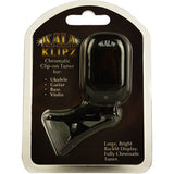 KALA KLIPZ BLACK CLIP ON TUNER FOR UKULELE, GUITAR, BASS, AND VIOLIN!