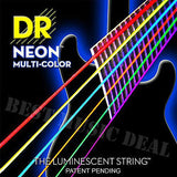 **DR HI-DEF NEON MULTI-COLOR ELECTRIC GUITAR STRINGS (9-42) -- COATED STRINGS**